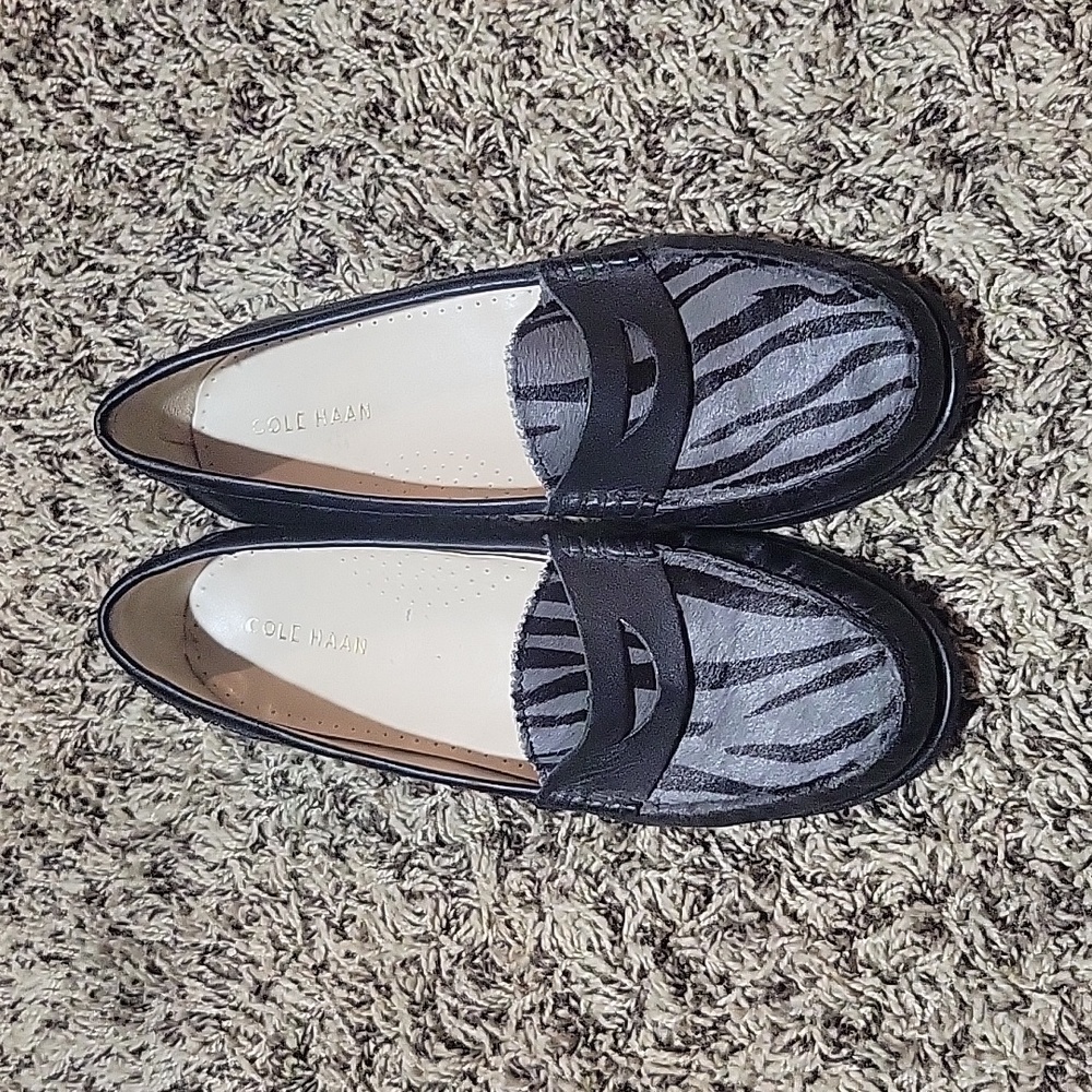 Cole Haan Haircalf Zebra Pennyloafers